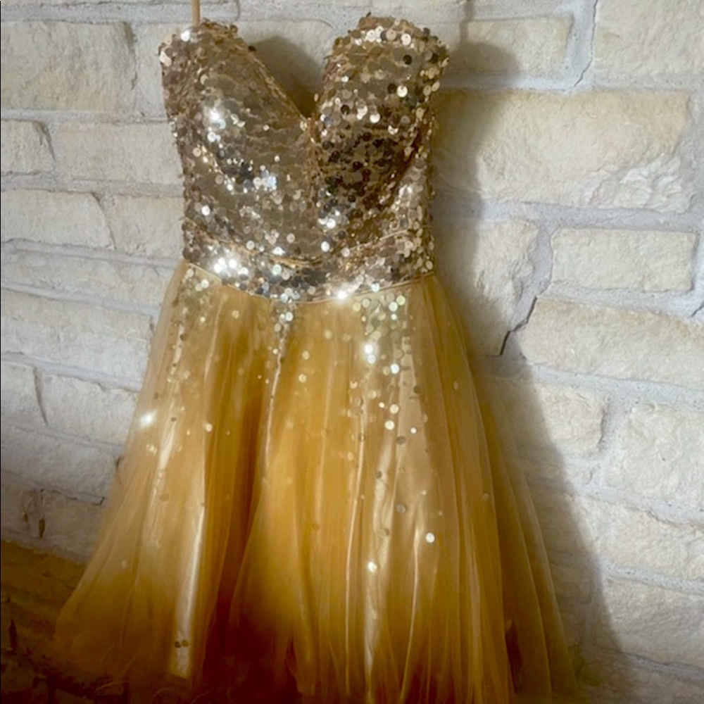 Gold party dress